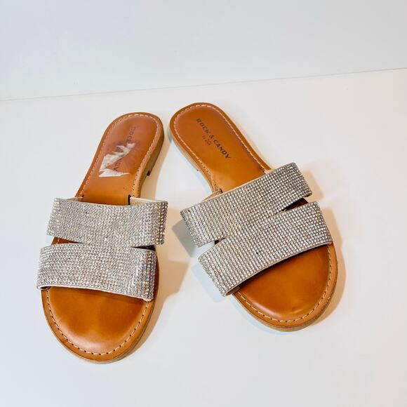 Rock & Candy By Zigi Rhinestone Flat Sandal Slide - Picture 10 of 13